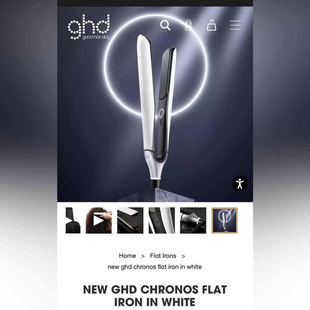 GHD CHRONOS FLAT
IRON IN WHITE